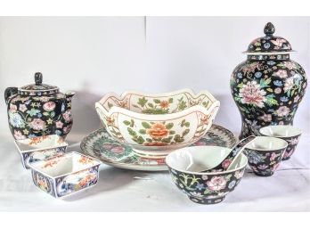 Large Chinese And Japanese Fina China Sets Including Cups, Saucers, Plates, Teapot And Bowls