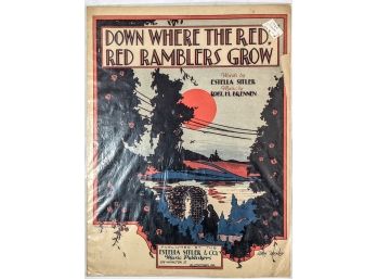 'down Where The Red Ramberls Go' Antique Sheet Music By Robt Brennen And Estela Sitler 1928