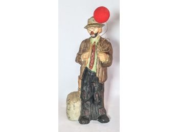 Flambro The Hobo With A Red Balloon Sculpture And Music Box From The Emmett Kelly Jr. Collection