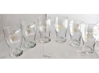 Collection Of 6 Vintage Commemorative Guinness Beer Glasses 3x6.5'