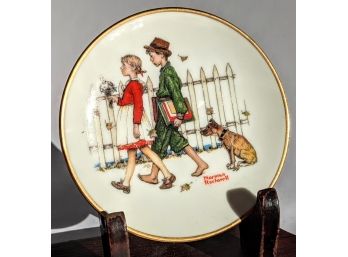 Pair Of Vintage Norman Rockwell 4 Seasons  Plates - 'a Scholarly Place Autumn 1949' 3' Each
