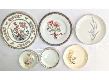 Married Set Of Vintage Fine China Plates With A Beautiful Floral Theme From 4.5 - 9'