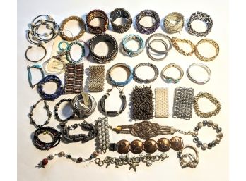 Dazzling And Unique- Bead And Clasp Bracelets - Costume Jewelry Lot