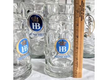 HB And Radelberger Glass Beer Steins 7 Mugs