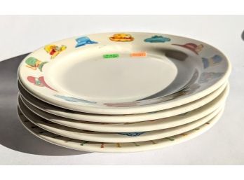 5 Vintage Homer Laughlin Fine China Plates Designed By Cynthia Rowley 8'