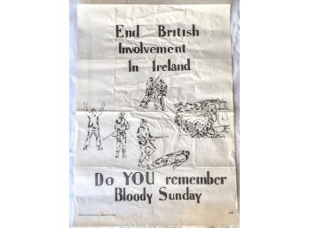 'remember Bloody Sunday' Authentic Irish Poster Ad From The IRA During The 1970s