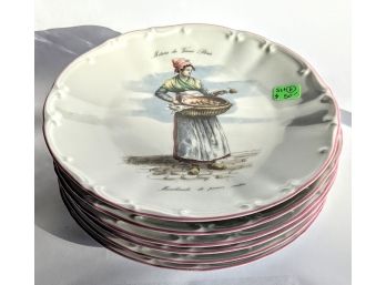 6 Vintage Meiselman German Fine China Plates 8'