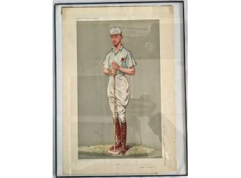 Antique Vanity Fair Photolithograph Caricature By Spy 'buck'  1907 Framed In Plexiglass