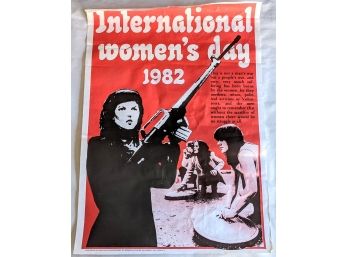 'international Woman's Day' Authentic Irish Poster Ad From The IRA From 1982