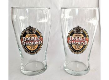 Pair Of Vintage Double Diamond Beer Glasses