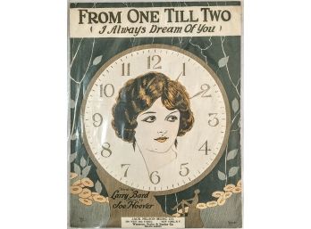 'From One Till Two I Always Dream Of You' Antique Sheet Music By Joe Hoover 1924