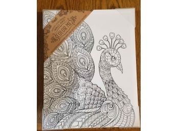 Coloring Peacock Canvas