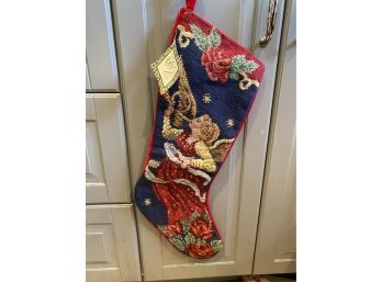 New Needlepoint Christmas Stocking And Four Hangers