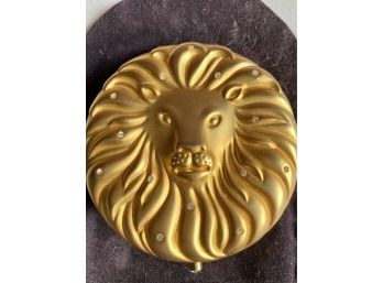 Vintage Estee Lauder Lion Powder Case With Sparkles