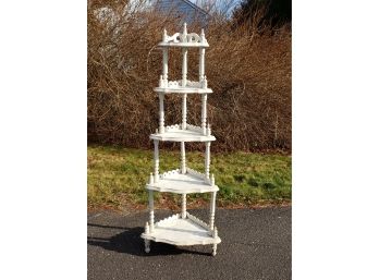 Vintage White Corner Etagere