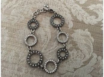 Betsy Johnson Silvered And Rhinestone Bracelet - Lot #27