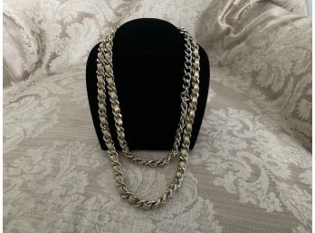 Silvered And Gold Tone Necklace/belt - Lot #12