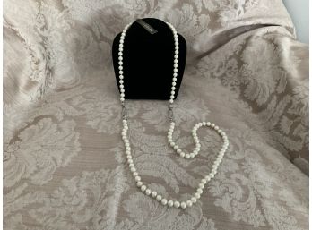 Carolee Hand Knotted Faux Pearl Necklace With Original Tag - Lot #2