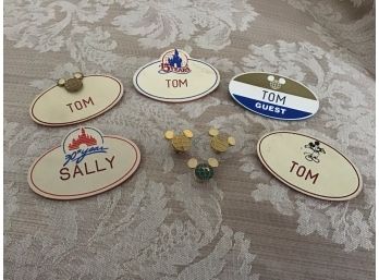 Eight Vintage Disney Name ID's And Pins