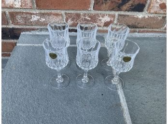 Six Cristal Marques Lead Crystal Glasses