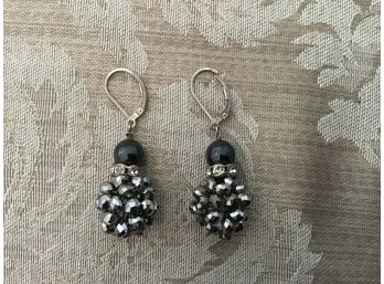 Sparkling Shades Of Grey Earrings - Lot #21