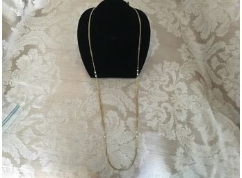 Gold Tone And Faux Pearl Necklace - Lot #22