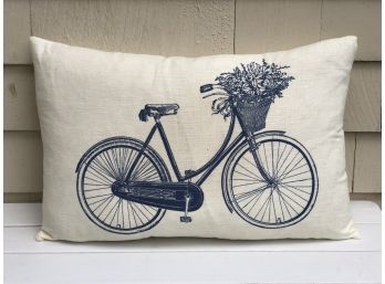 Bicycle With Flower Basket Ox Bow Décor BRAND NEW Pillow