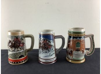 Lot Of 3 Budweiser Steins