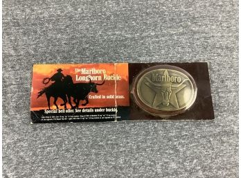 Marlboro Longhorn Belt Buckle On Original Cardboard