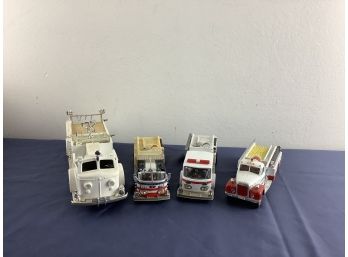 Mixed Lot Of 4 Corgi & Ertl Fire Trucks