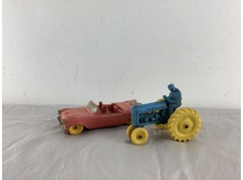 Vintage Toy Car And Tractor