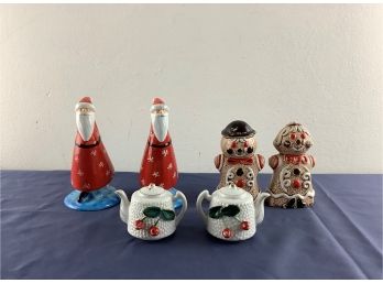 3 Sets Of Christmas - Holiday Salt & Pepper Shakers