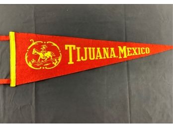 Tijuana Mexico Red Felt Souvenir Pennant