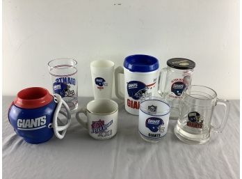 Lot Of 8 New York Giants Cups And Glasses