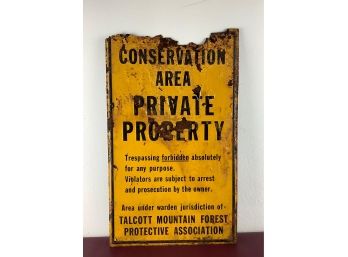 Conservation Area Private Property Sign