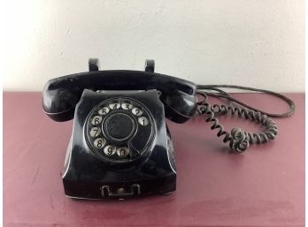 Vintage Black Rotary Desk Top Telephone