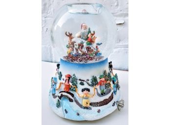 Snow Globe Santa's Workshop With Kids Around The World