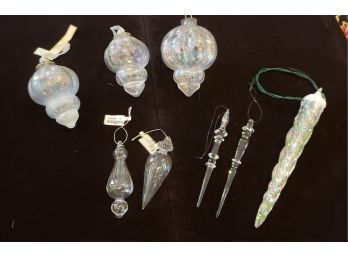 Grouping Of 8 Vintage Glass Ornaments