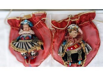 2 Insanely Cute Mark Roberts- Harlequin Collectables Still Wrapped In Pouches & Titled 'chubby Jester'