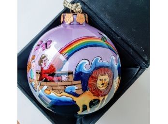 Fanciful Flights Noah's Ark Glass, Hand Painted Ornament