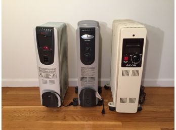 Three Electric Oil Radiator Space Heaters