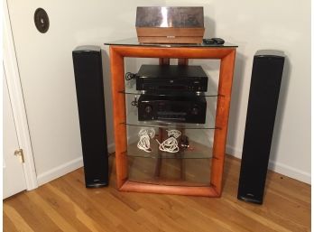Marantz Stereo System With Hardwood And Glass Five Level Stereo Rack