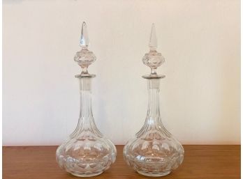 Antique 19th Century Cut Crystal Decanters With Stoppers