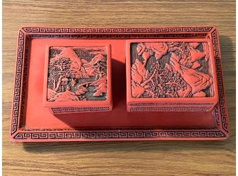 Rare Cinnabar Box Set