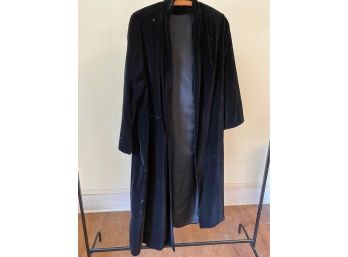 Long Velvet Open Front Jacket