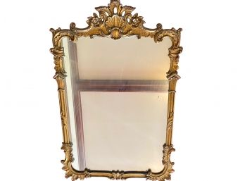 Large Vintage Chippendale Style Gold Gilt Mirror