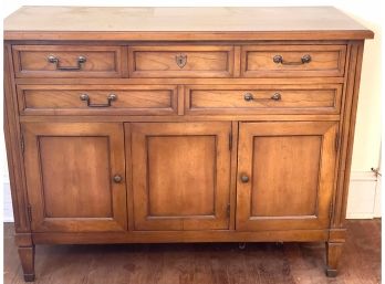 Fancher Sideboard / Server With Antique Finish Brass Hardware And Velvet Lined Flatware Drawer