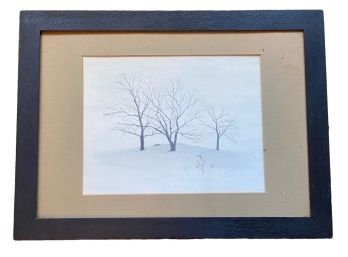 Winter Landscape Drawing Signed