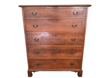 Antique 19th Century Dresser With Mixed Hardwood Inlay