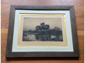 Nicely Framed Vintage Etching Signed